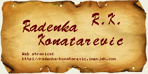 Radenka Konatarević vizit kartica